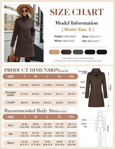 WINDAN WINTER SONED BERIASTED PEA COAT CASTAD CASALAN CARLAR OVEROATE COLLOCK CLASSION in Kuwait