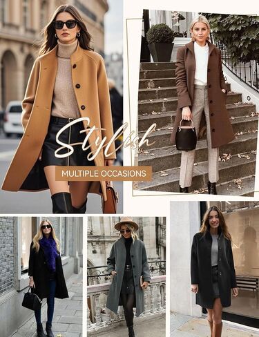 WINDAN WINTER SONED BERIASTED PEA COAT CASTAD CASALAN CARLAR OVEROATE COLLOCK CLASSION in Kuwait