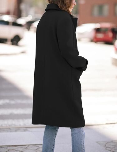 IDEALSANXUN Womens Fall Winter Wool Coats Double Breasted Trench Coats Peacoat in Saudi Arabia