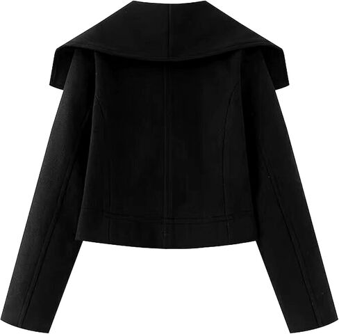 KEOMUD Women's Fall Winter Elegant Short Length Pea Coat,Fashion Oversized Peter Pan Collar Wool Coats for Daily Wear in Kuwait