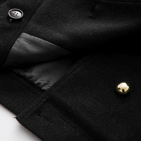 KEOMUD Women's Fall Winter Elegant Short Length Pea Coat,Fashion Oversized Peter Pan Collar Wool Coats for Daily Wear in Kuwait