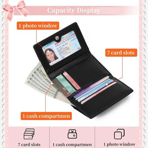 Small Wallets Cute Coquette Bow Wallet ID Credit Card Holder for Women Girls in Saudi Arabia