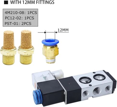 5PCS 4M210-08 Pneumatic Electric Solenoid Valve 2 Position 3 Port Five Way Control Air Valve Electromagnetic AC110V 220V(Only Valve,AC220V) in Kuwait