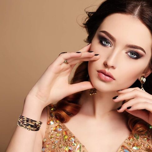 Hicarer Leopard Bracelets و Actor Acks Cheetah Jewelry Tortoise Shell أقراط متعددة الطبقات من الجلد الالتفاف الملحقات البوهو (Beige) in Saudi Arabia