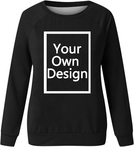 Custom Sweatshirt, Your Own Design Text/Photo/Image/Logo Shirts Women Personalized Printed Crewneck in Saudi Arabia