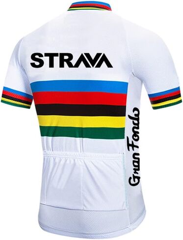 Cycling Jersey Set Men's Cloth Bicycle Short Sleeve Set Quick-Dry Breathable Shirt 12D Cushion Shorts Padded Pants/Bib Short (White Jersey, X-Large)… in Saudi Arabia