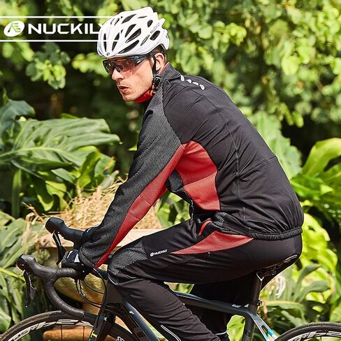 Mens Cycling Suit Windproof Winter Thermal Fleece Sportswear Clothing Set Riding Jersey Jacket & 3D Padded Pants Trousers in Saudi Arabia