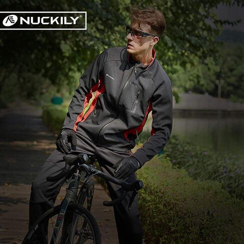 Mens Cycling Suit Windproof Winter Thermal Fleece Sportswear Clothing Set Riding Jersey Jacket & 3D Padded Pants Trousers in Saudi Arabia