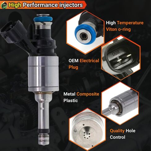 4Pcs 16600-1KC0A FJ1189 Fuel Injectors Compatible For Nissan JUKE 1.6L L4 2011-2017 For Rogue SL Hybrid SV 2.0 2017-2019 For Rogue Sport S SL SV 2.0 2017-2020#16600-1VA0A 16600-1VA0C 16600-1KC0B in Kuwait