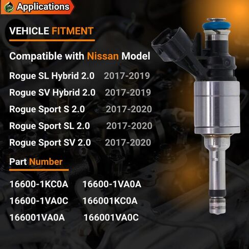 4Pcs 16600-1KC0A FJ1189 Fuel Injectors Compatible For Nissan JUKE 1.6L L4 2011-2017 For Rogue SL Hybrid SV 2.0 2017-2019 For Rogue Sport S SL SV 2.0 2017-2020#16600-1VA0A 16600-1VA0C 16600-1KC0B in Kuwait