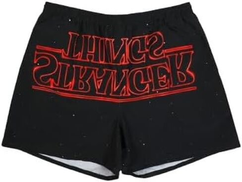 Stranger Things Upside Down Starry Logo Adult Black Lounge Shorts in Saudi Arabia
