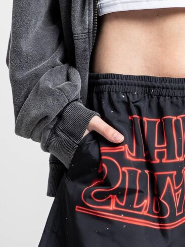 Stranger Things Upside Down Starry Logo Adult Black Lounge Shorts in Saudi Arabia