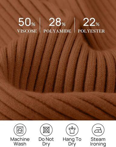 ZESICA Women's 2025 Fall Long Sleeve Turtleneck T Shirt Ribbed Knit Sweater Slim Fit Basic Casual Tee Tops in Saudi Arabia