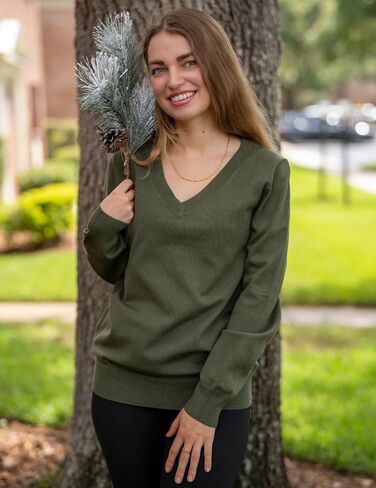 Zeagoo Women's 2025 Fall V Neck Sweater Trendy Long Sleeve Casual Lightweight Ribbed Knit Pullover Tops in Saudi Arabia