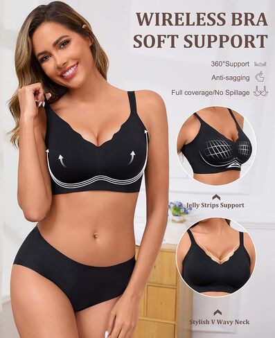 حمالات لاسلكية للنساء لا underwire سلس للدفع تغطية كاملة كل يوم حمالة صدرية مريحة tshirt bralette in Saudi Arabia