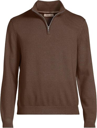 Lands' End Men's Long Sleeve Fine Gauge Cotton Quarter Zip Sweater in Saudi Arabia