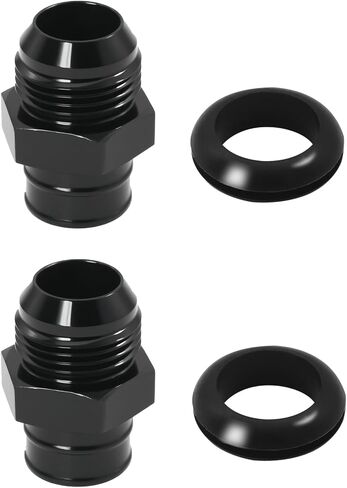 2pcs محول غطاء صمام الألمنيوم 10AN مع grommet ختم متوافق مع محركات GM LS ، الأسود in Saudi Arabia