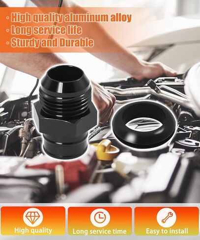 2pcs محول غطاء صمام الألمنيوم 10AN مع grommet ختم متوافق مع محركات GM LS ، الأسود in Saudi Arabia