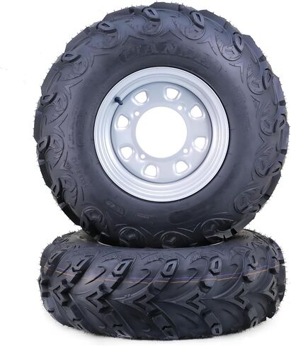 Wanda ATV Tyre & Wheel 26x8R12 26x10R12 6-ply Mud Sling مع 4 Lugs x 156 PCD 4+3 Silver Wheel Set 4 in Saudi Arabia