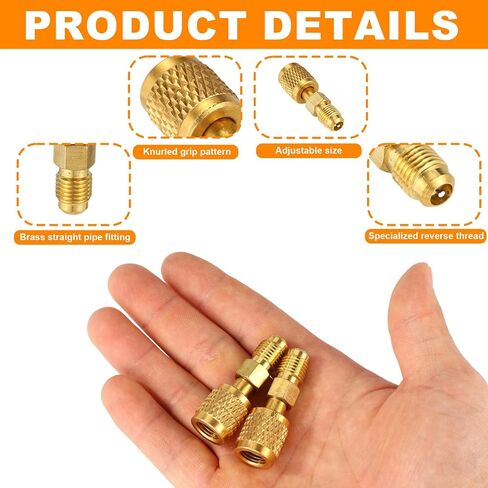 2PCS R32 R454B محول النحاس ، 1/4 "SAE أنثى إلى 1/4" SAE ذكور محول تبريد الخيط العكسي مبرد خسارة منخفض in Saudi Arabia