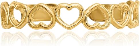 IceCarats 14K Solid Yellow Gold Heart Love Adjustable Toe Ring Open Midi Band Summer Beach Jewelry in Saudi Arabia