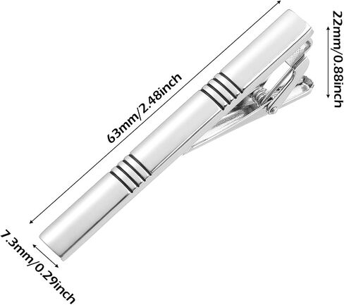 4 PCS Tie Dins for Men Simple Tie Bar Black and Silve Tie Clip Dins for Daily Cloy و Clof Clip Clip للارتداء اليومي والاحتفال بالزفاف والمناسبات التجارية والخيار الأول للهدايا in Saudi Arabia