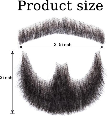 Celie Fake Beard 100 ٪ Human Hair Mover Make Mover Sterniciative Fake Fake Hair Lace Invisible Goatee Beats for Entertainment Drama Party Movie Makeup (Brown) in Saudi Arabia