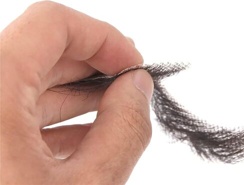 Celie Fake Beard 100 ٪ Human Hair Mover Make Mover Sterniciative Fake Fake Hair Lace Invisible Goatee Beats for Entertainment Drama Party Movie Makeup (Brown) in Saudi Arabia