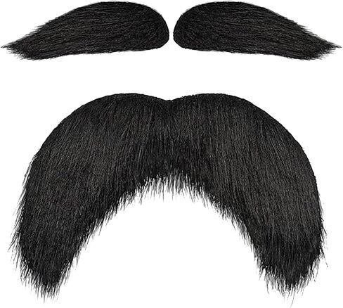 TANTAKO Stick On Fake Mustache and Eyebrows Set for Mens Halloween Party Cosplay Accessories in Saudi Arabia
