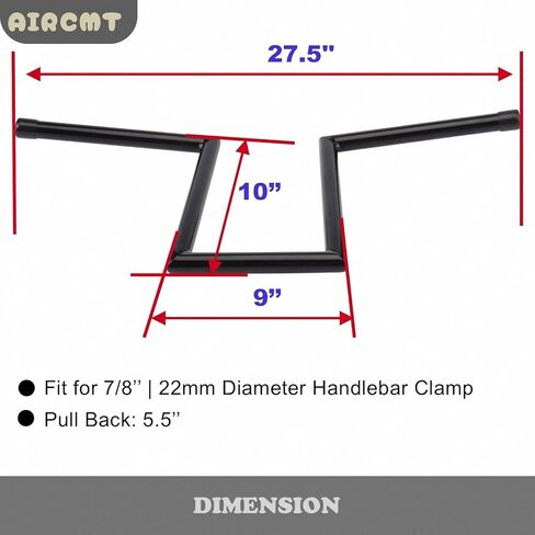 7/8'' 22mm Motorcycle Z Drag Bar Handlebar For Honda Suzuki Yamaha Kawasaki Harley Chopper Cruisers Bobber Custom (Height 6'') in Kuwait