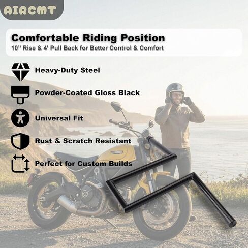 7/8'' 22mm Motorcycle Z Drag Bar Handlebar For Honda Suzuki Yamaha Kawasaki Harley Chopper Cruisers Bobber Custom (Height 6'') in Kuwait