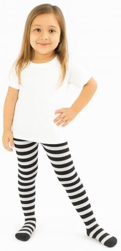 Kids Striped Tights, Black and White Striped Tights, Halloween, Fall, Dressing up, Parties in Kuwait