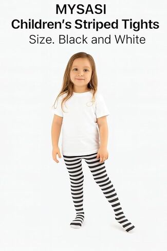 Kids Striped Tights, Black and White Striped Tights, Halloween, Fall, Dressing up, Parties in Kuwait