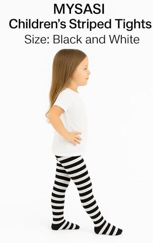Kids Striped Tights, Black and White Striped Tights, Halloween, Fall, Dressing up, Parties in Kuwait