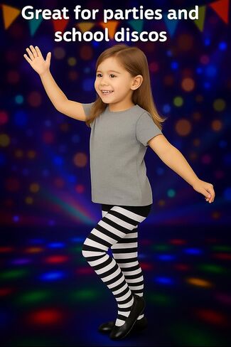 Kids Striped Tights, Black and White Striped Tights, Halloween, Fall, Dressing up, Parties in Kuwait