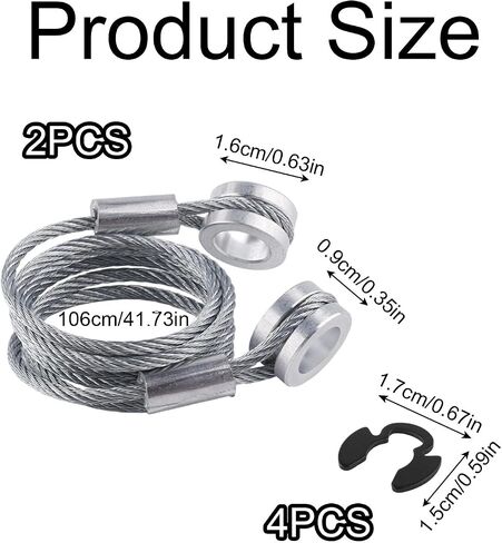 2PCS كبل تحرير غطاء محرك السيارة مع 4 circlips ، 41.73in استبدال كابل التحكم غطاء محرك السيارة متوافق مع Peterbilt 1987-2010 357 375 377 378 379 قطع الغيار L92-6000-0718/924-5402 in Saudi Arabia