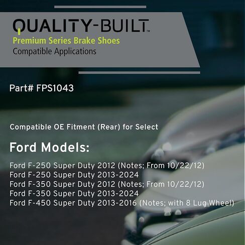 Front/Rear Parking Brake Shoes OE Replacement for 2012-2024 Ford (F-250 Super Duty,F-350 Super Duty,F-450 Super Duty) - FPS1043 in Kuwait