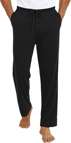 ekouaer mens pajama pants صالة سراويل مع جيوب سروال ناعم ناعم مناسبة pj مع الرباط s-xxl in Saudi Arabia