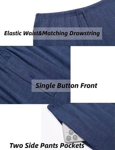 ekouaer mens pajama pants صالة سراويل مع جيوب سروال ناعم ناعم مناسبة pj مع الرباط s-xxl in Saudi Arabia