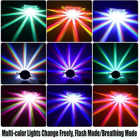 LED Party Light ، 2.75-3.62 بوصة ، تأثيرات متعددة الألوان ، أوضاع فلاش وتنفس ، مقاومة للماء ، التثبيت المزدوج in Saudi Arabia