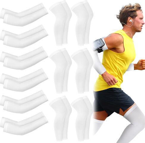 Panitay 6 Set Eczema Arm and Leg Sleeves Scratch Elastic Arm Sleeves Knee Wrap Eczema Arm Wrap for Itch Relief Sports in Kuwait