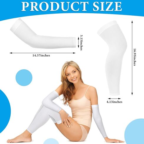 Panitay 6 Set Eczema Arm and Leg Sleeves Scratch Elastic Arm Sleeves Knee Wrap Eczema Arm Wrap for Itch Relief Sports in Kuwait