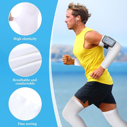 Panitay 6 Set Eczema Arm and Leg Sleeves Scratch Elastic Arm Sleeves Knee Wrap Eczema Arm Wrap for Itch Relief Sports in Kuwait