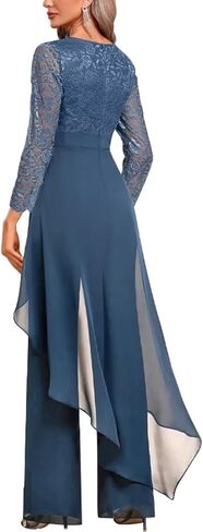 2 Pieces Mother of The Bride Pant Suits 2025 3/4 Sleeve Chiffon Wedding Guest Formal Outfits in Saudi Arabia