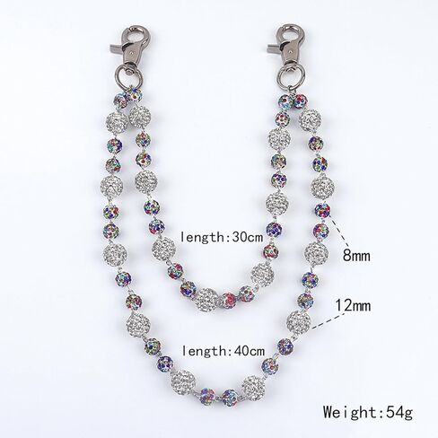Sparkly Ceramic Beads Waist Chain Bohemian Shiny Bead Keychain Purse Jean Pants Chains for Men Women Accessories in Kuwait