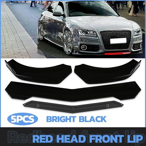 Universal Car 4 PCS Kit Front Bumper Lip Spoiler Splitter Front Bumper Lip Splitter Body Kit Compatible with Honda Civic Accord Toyota Corolla Hyundai Cadillac CTS Nissan Altima Ford Mazda in Kuwait