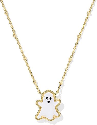Kendra Scott Ghost Short Pendant Necklace, 14K Gold-Plated Brass, Fashion Jewelry for Women, White Mop in Saudi Arabia