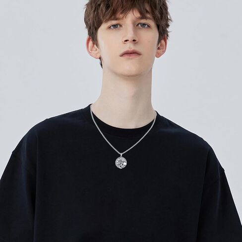 YueYuan Memento Mori Necklace 925 Sterling Silver Skull Pendant Retro Gothic Necklace Memento Mori Jewelry Gifts for Men in Saudi Arabia