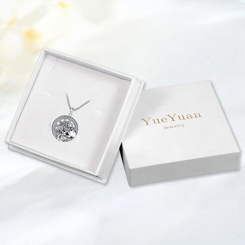 YueYuan Memento Mori Necklace 925 Sterling Silver Skull Pendant Retro Gothic Necklace Memento Mori Jewelry Gifts for Men in Saudi Arabia