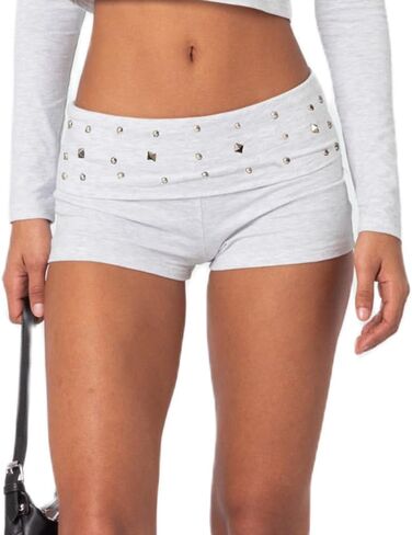 Meiweileya y2k shorts for Women مخططة منخفضة الصالة الصغيرة الصالة نوم PJ شورتات صغيرة متماسكة المريحة على اللباد in Kuwait
